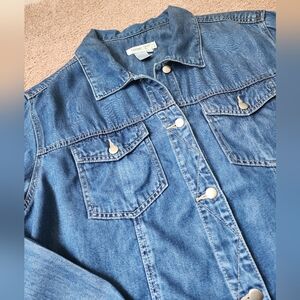 Coldwater Creek Women's L Denim Jacket Medium Wash 100% Tencel Lightweight